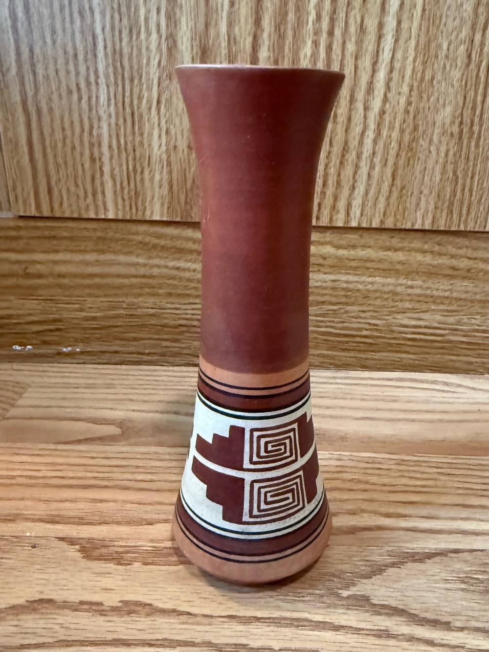 Mexican folk art pottery vase signed by the artist